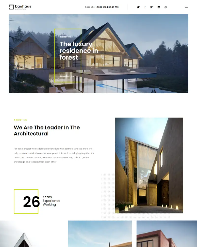 Bauhaus - Architecture & Interior WordPress Theme