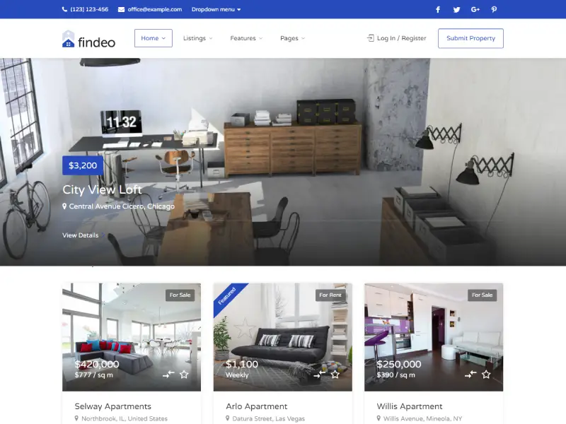 Findeo - Real Estate WordPress Theme Findeo - Real Estate WordPress Theme