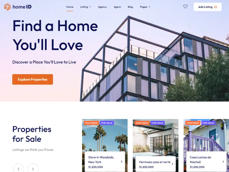 HomeID - Real Estate WordPress Theme HomeID - Real Estate WordPress Theme