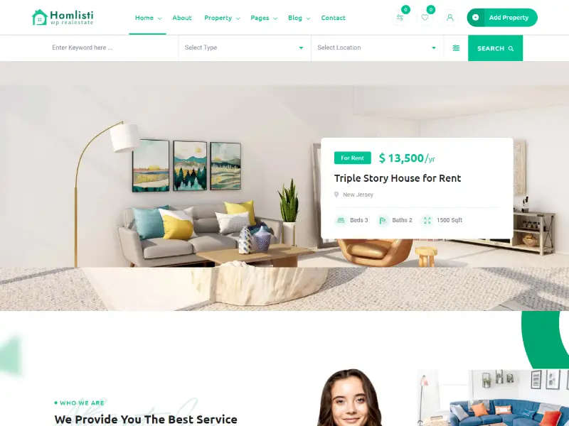 Homlisti – Real Estate WordPress Theme + RTL Homlisti – Real Estate WordPress Theme + RTL