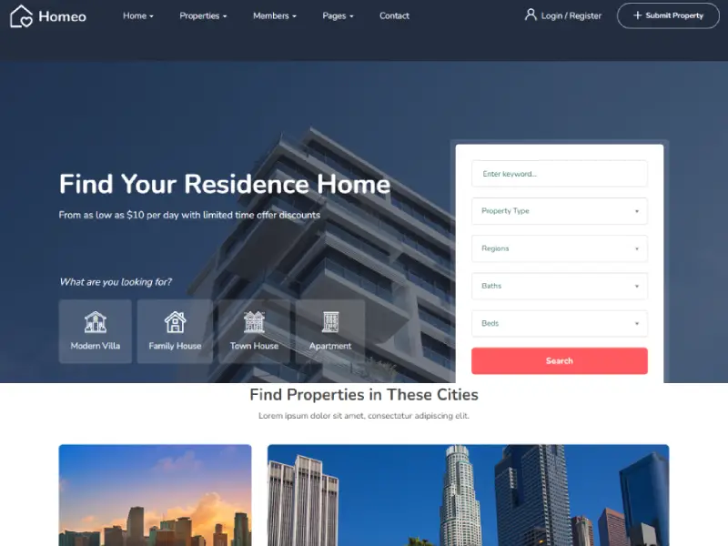 Homeo - Real Estate WordPress Theme Homeo - Real Estate WordPress Theme