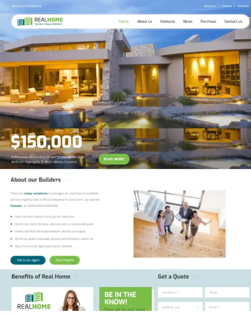 Singel property Word Press theme