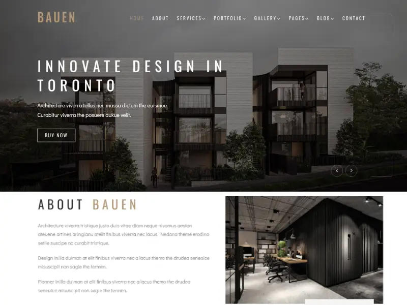 BAUEN - Architecture & Interior Elementor WordPress Theme Bauen