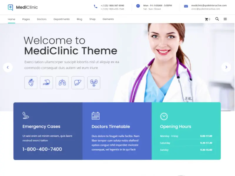 Top 10 Healthcare WordPress Themes to Elevate Your Medical Practice 8 MediClinic Theme