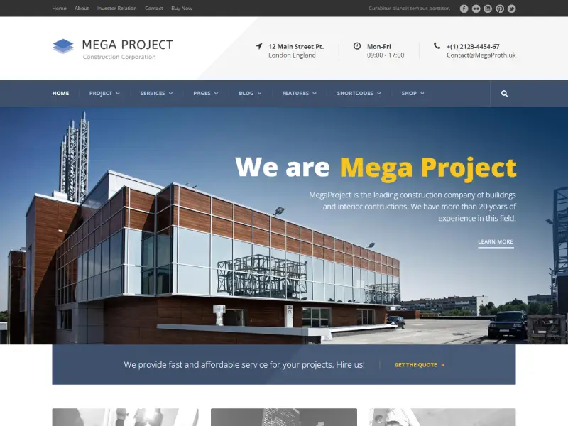 Mega Project - Construction WordPress Mega Project