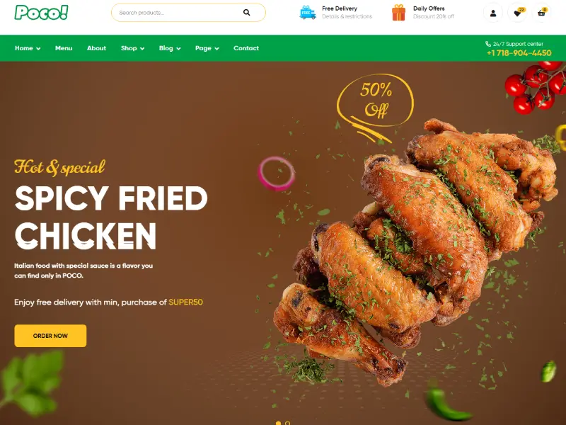 Poco - Fast Food Restaurant WordPress Theme Poco