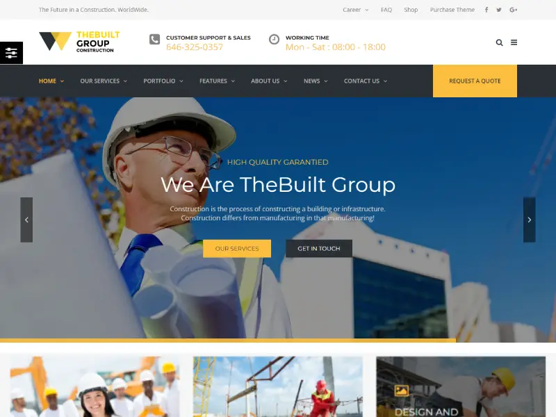 TheBuilt - Construction and Architecture WordPress theme The Built Group