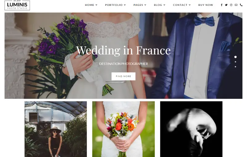 Luminis - Photography WordPress Theme for Wedding, Travel, Event Portfolios Luminis - Photography WordPress Theme for Wedding, Travel, Event Portfolios