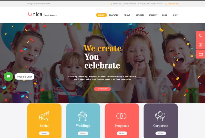Unica - Event Planning & Wedding WordPress Theme Unica - Event Planning & Wedding WordPress Theme