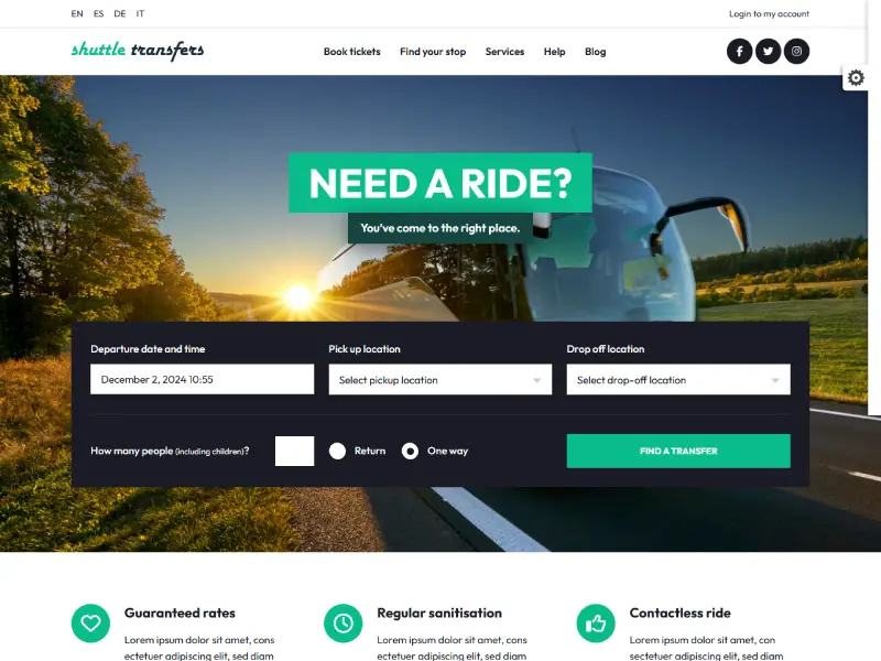 Transfers - Transport and Car Hire WordPress Theme Transfers - Transport and Car Hire WordPress Theme
