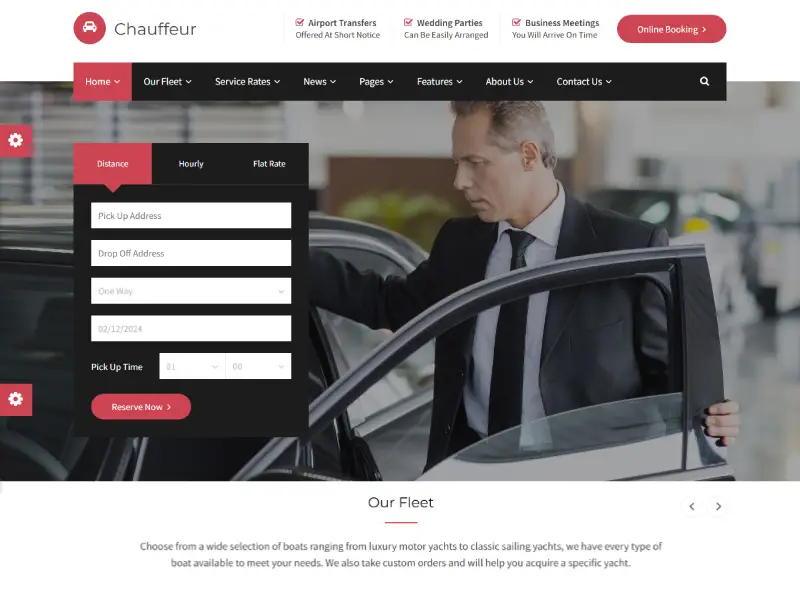 Chauffeur - Limousine, Transport And Car Hire WP Theme Chauffeur - Limousine, Transport And Car Hire WP Theme